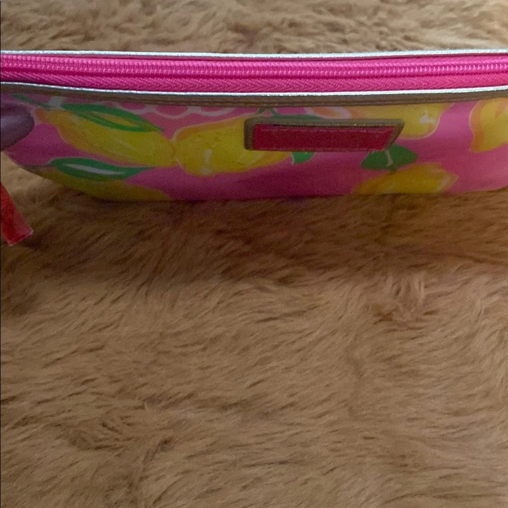 Lilly Pulitzer for Estée Lauder, Pink Lemon Print Cosmetic Bag